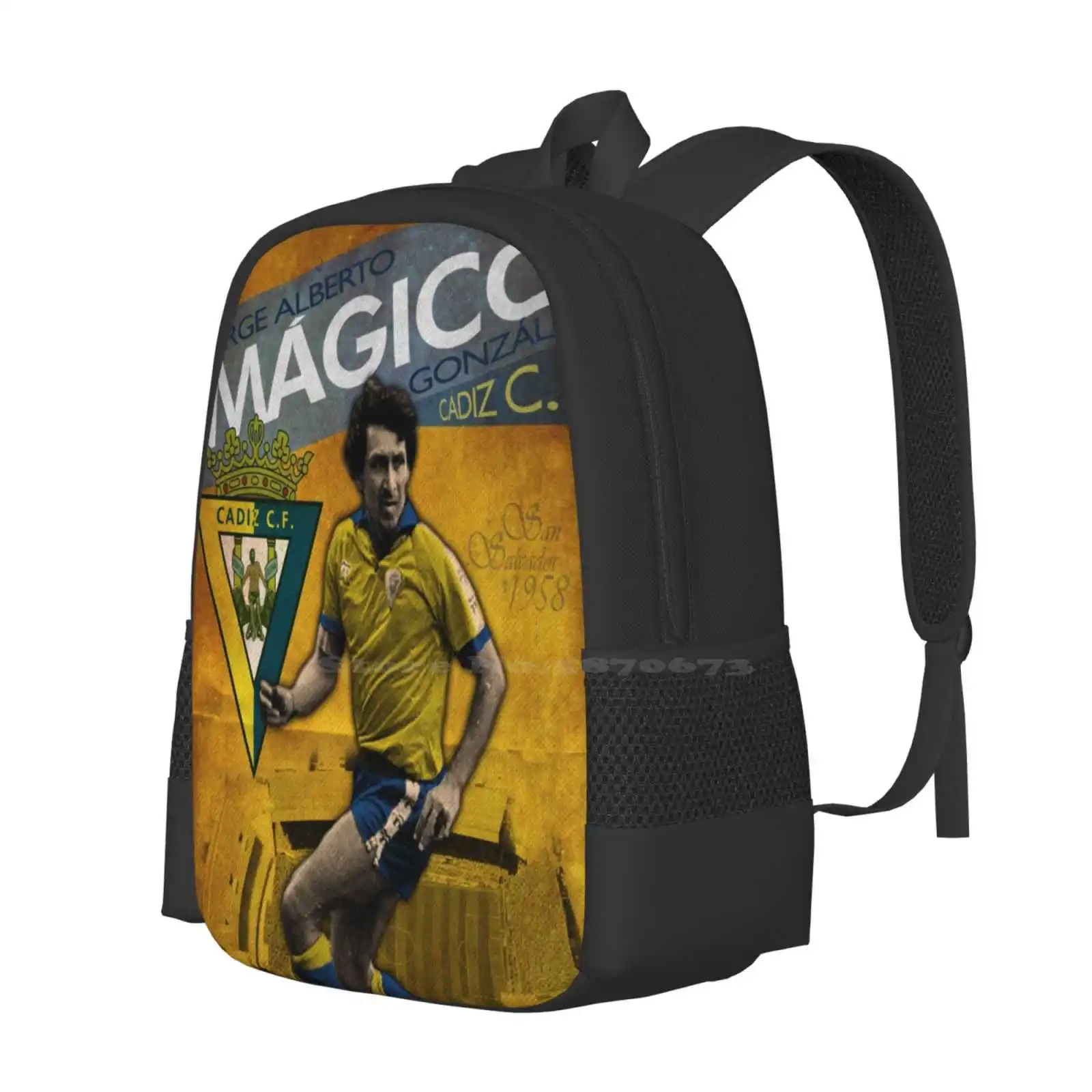 Magico Gonzalez-Vintage Poster Teen College Student Backpack Pattern Design Bags Jorge Magico Gonzalez El Magico Cadiz Spain El