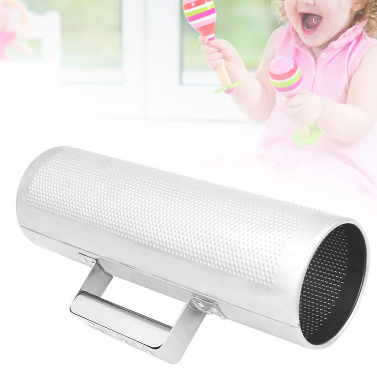 ZK20 Durable Stainless Steel Metal Guiro Musical Percussion Instrument with Scraper