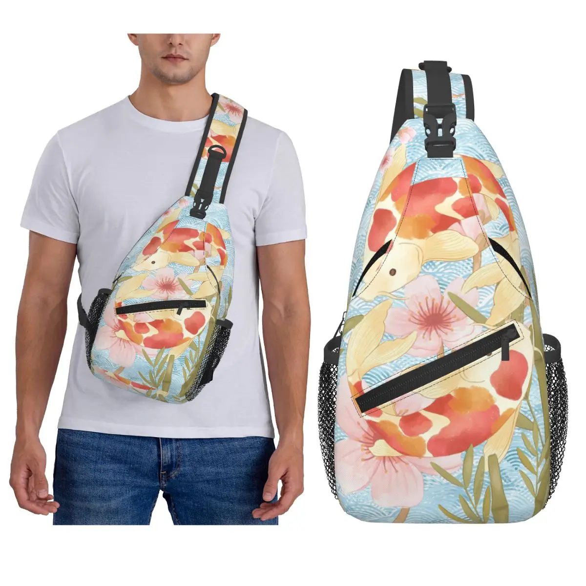 

Кои Карп Рыба Иллюстрация Нагрудная Сумка Мужской Рюкзак Через Плечо Нагрудная Сумка Путешествия Пеший Туризм Рюкзак Сумка На Рюкзак