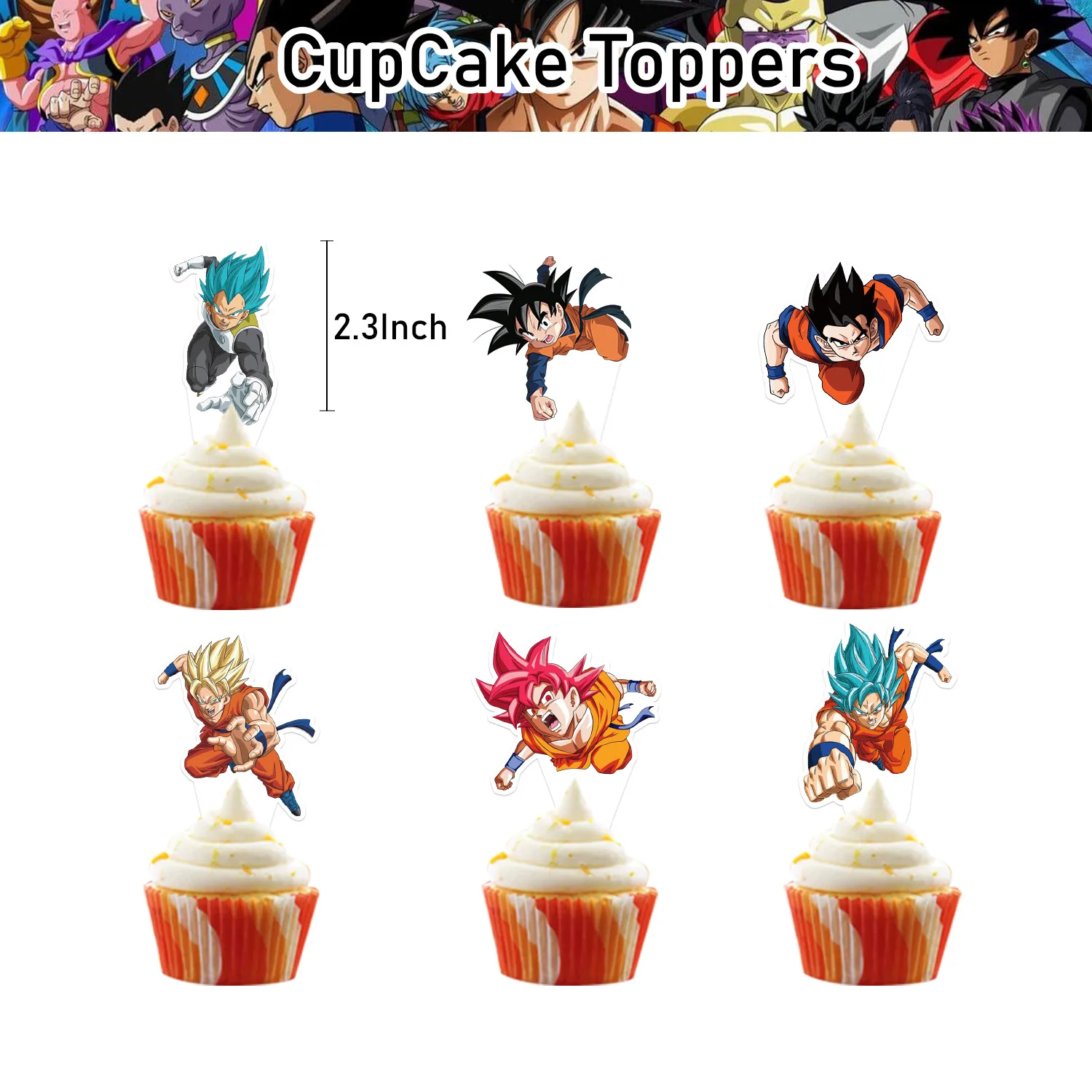 Goku Dragon Ball Party-Zubehör Geburtstagsdekoration Tischgeschirr Pappbecher Teller Servietten Tischdecke Luftballons Tortendekoration – Detail 11