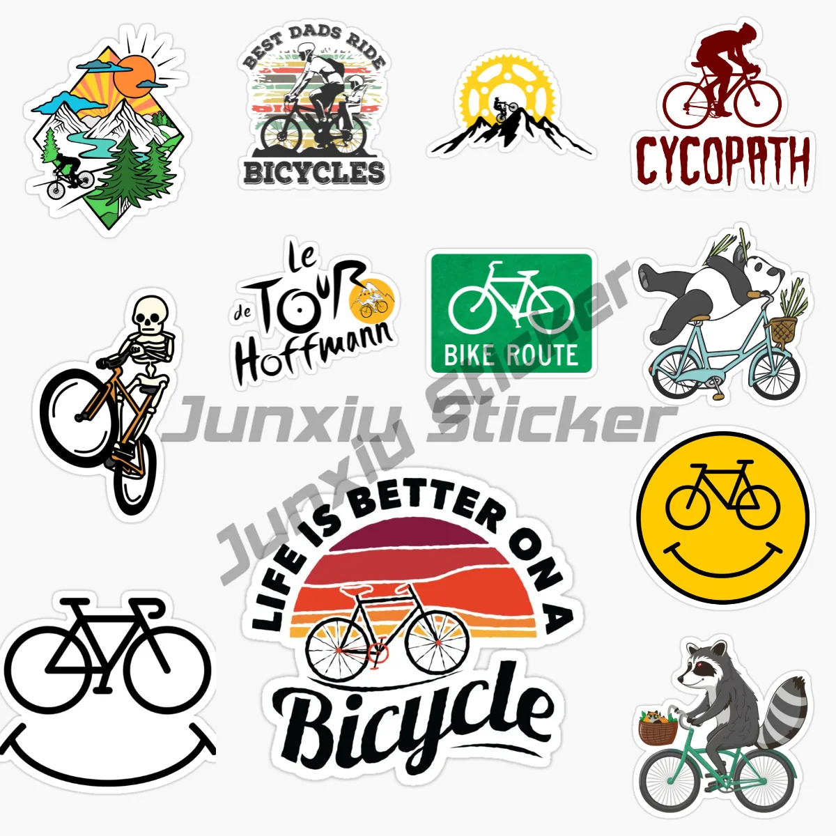 

Creative Bicycle Pattern Sticker Vinyl PVC Material Self-adhesive Decorative Waterproof Decal Car Accessories