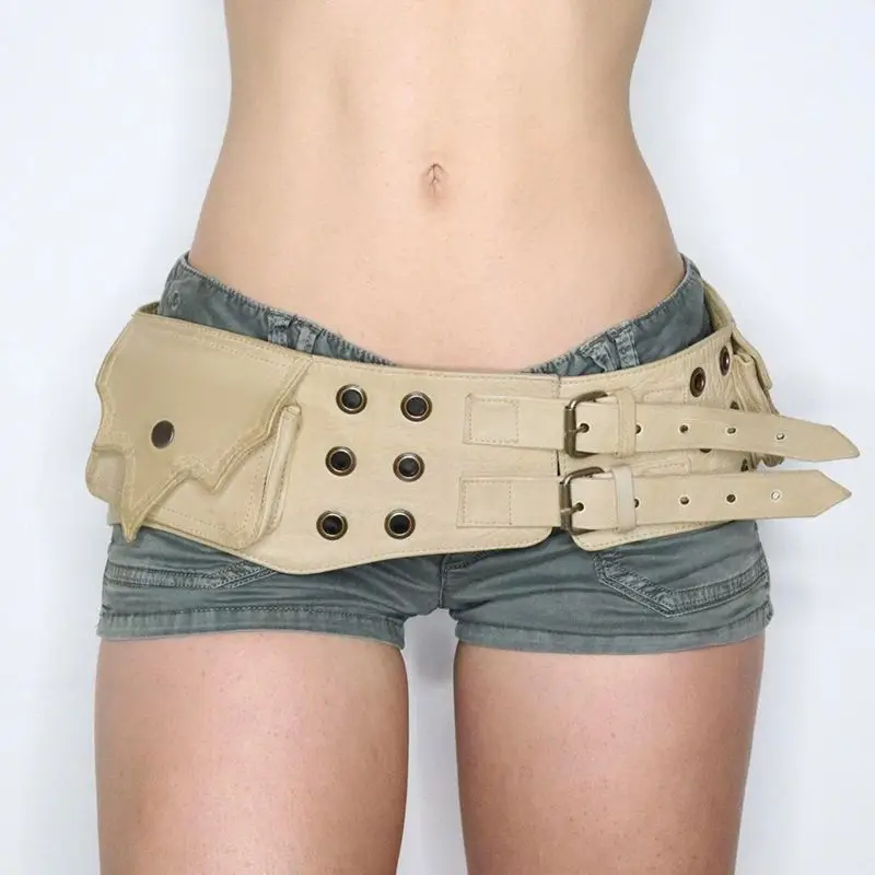 

Waist Bag Spicy Girl Leather Buckle Design Cool Denim Style Waist Accessories