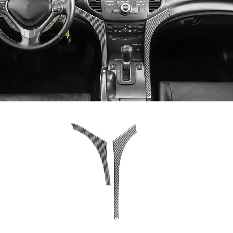 

Reliable-For Acura TSX 2009-2014 Carbon Fiber Center Console Side Strip Sticker Trim Interior Accessories LHD