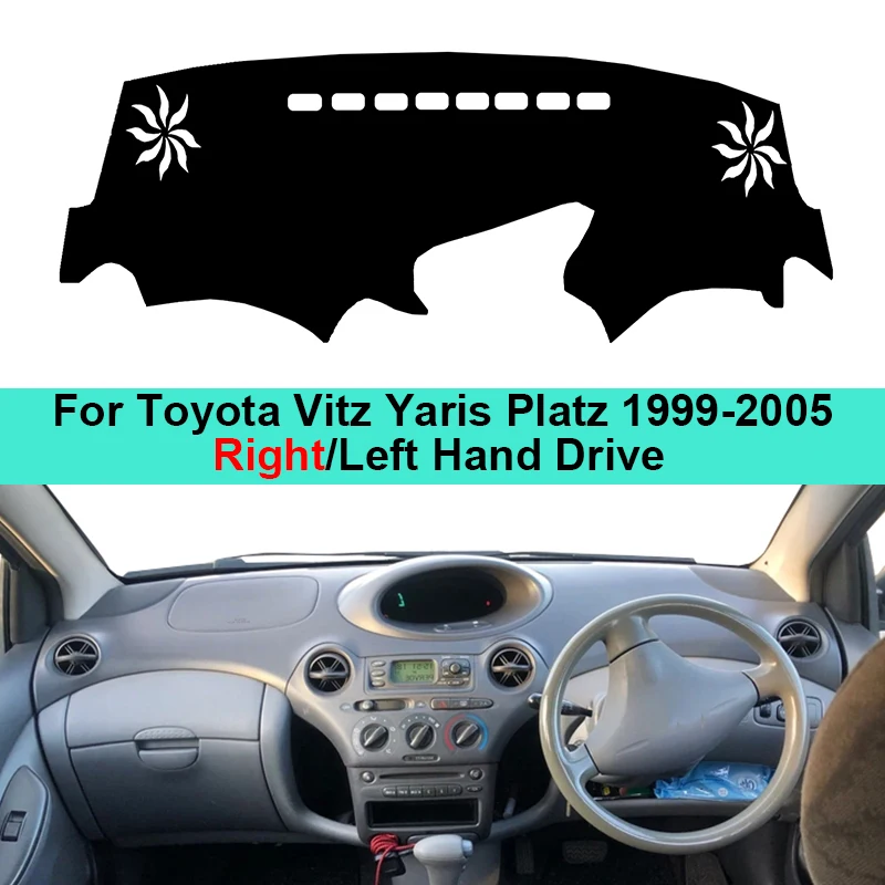 2 Layer Car Dashboard Cover Carpet Dashmat For Toyota Vitz Yaris Platz 1999-2005 LHD RHD Dash Mat Cushion Anti-sun Sun Shade