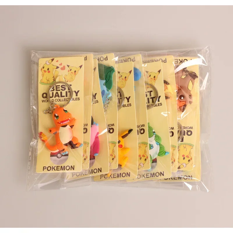 Porte-Clés Figurines Pokémon, Pikachu, Bulbasaur, Charmander, Sicilax, Pix, Dragonite, Anime, Beurre, Pendentif, Accessoires, 10 Pièces/Lot