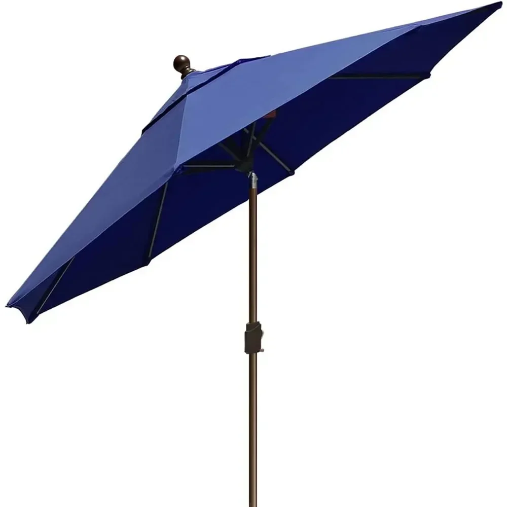 

10-Year-Non-Fading 9Ft Market Umbrella Patio Umbrella Outdoor Table Umbrella With Ventilation Navy Blue Balcony Furniture