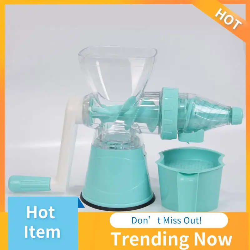 1 Piece Silicone Suction Bottom Hand-Cranked Juicer Easy Storage Portable Manual Squeeze Juice Squeezer Green