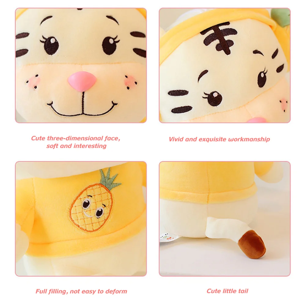 سماعة الرأس النمر القطيفة مع نسخة Q ألعاب حيوانات محبوبة لعبة وسادة النوم #6