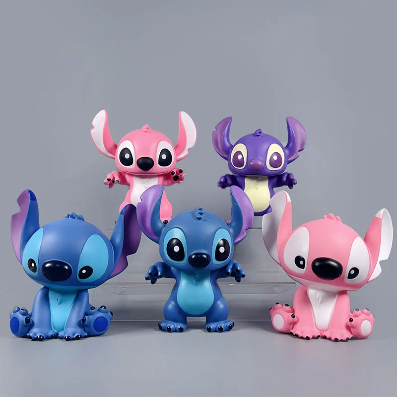 Figurines de dessin animé Lilo et Stitch Disney, nouvelle poupée de dessin animé, ornements de bureau tendance, jouets de collection Kawaii, cadeaux pour Couples