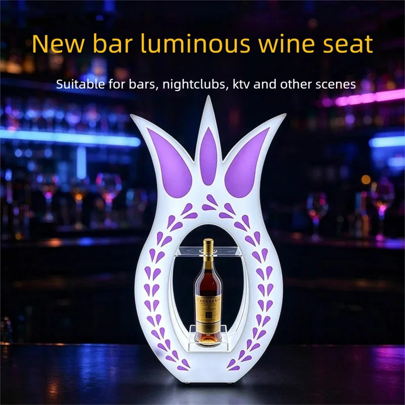 Creative Pineapple LED Luminous Wine Tray Nighttime Display Stand Bar Atmosphere Western Wine Seat Unique Lighting Accessory