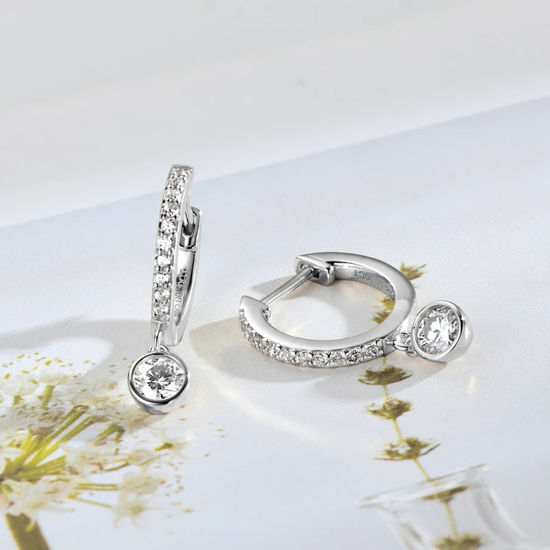 Lnngy 3 mm 4 mm Lünette Moissanit Tropfen Ohrringe Brinco Prata 925 Sterling Silber Ohrring für Frauen Mädchen Anhänger Schmuck Geschenk – Detail 10