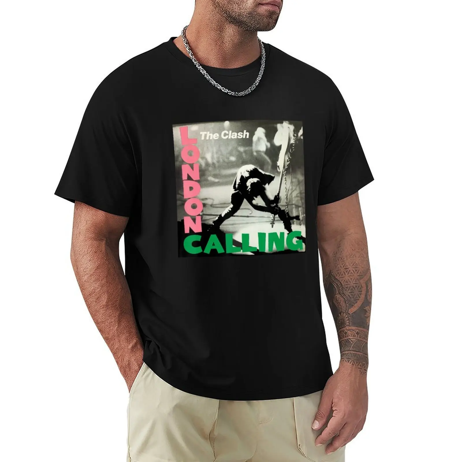 

The Clásh London Calling Album Cover T-Shirt hippie clothes customizeds vintage compression shirt men
