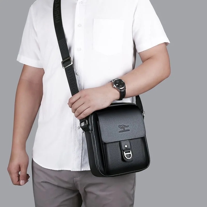 New men's single shoulder bag, leather texture crossbody bag, new casual bag, men's multifunctional small backpack, hanging bag