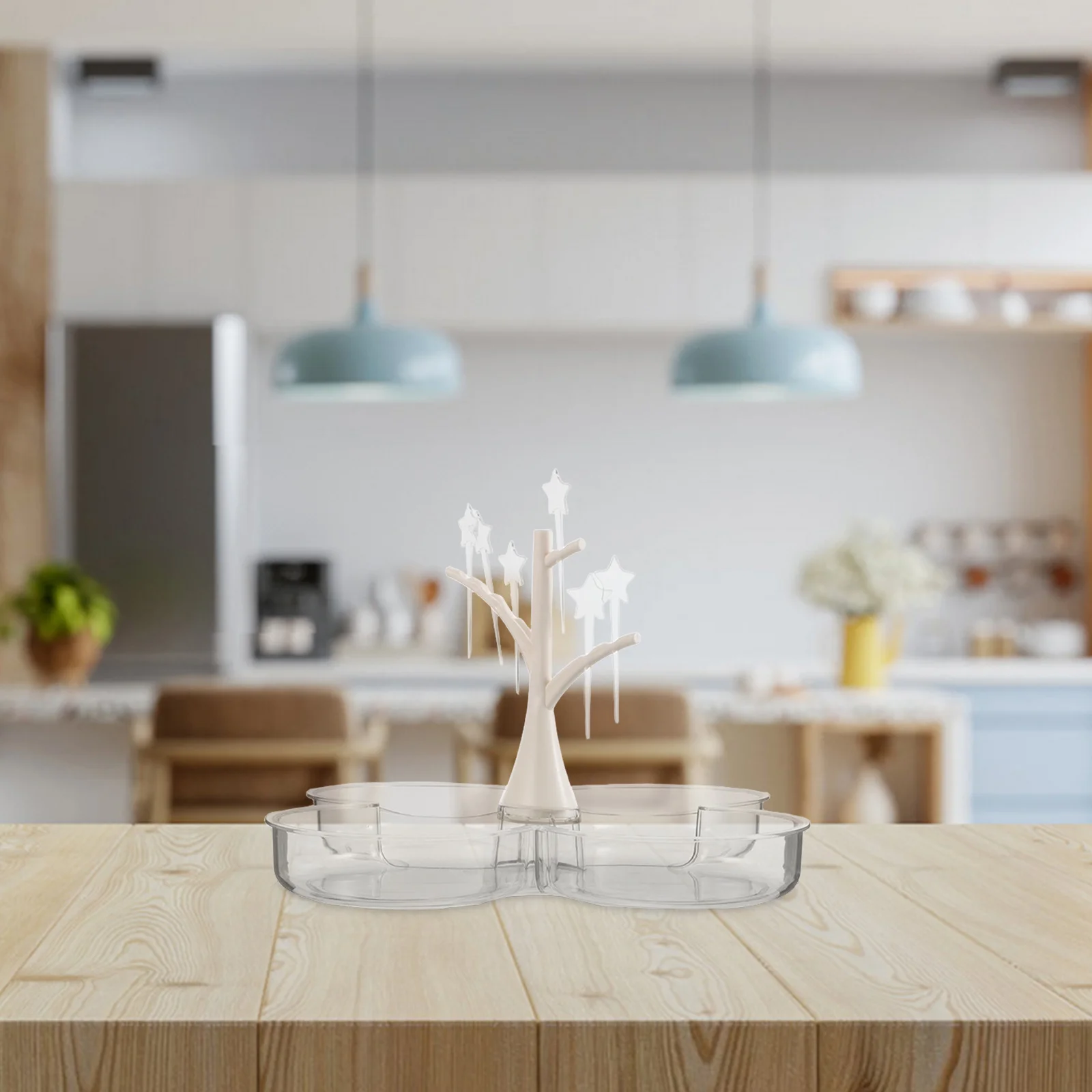 

1pc Fruit Snack Plate Plastic Serving Tray For Home Outdoor Picnic Camping Reusable Food Platter Veggie Candy Dish Divider