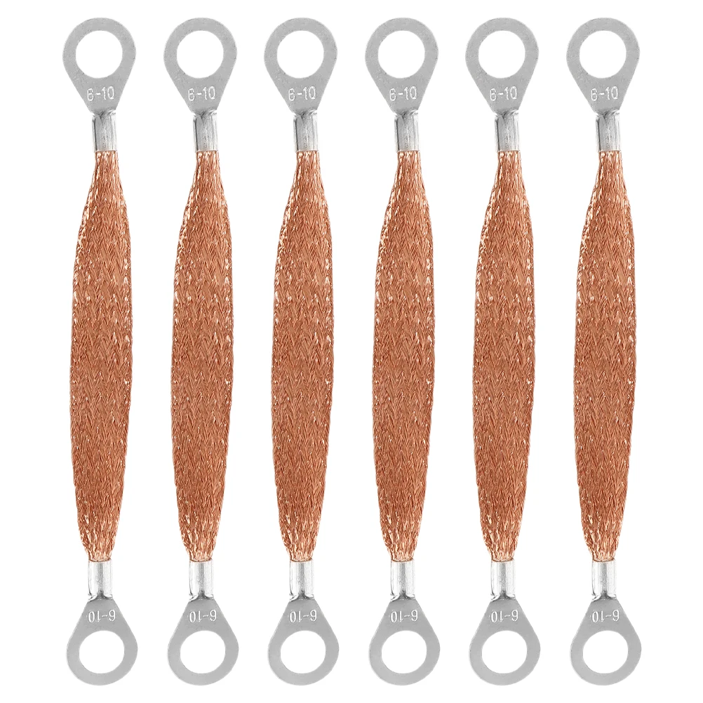 

6pcs Universal Automotive Ground Strap Copper Vehicle Grounding Cable High Conductivity For Car Body Engine Electrical System