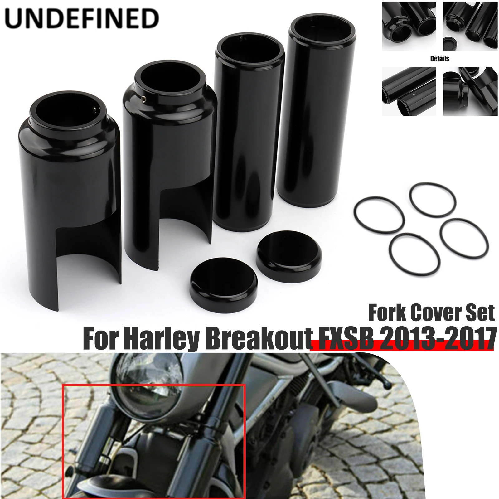 

Front Fork Cover Boots Slider Set Tube Cap Kit For Harley Breakout FXSB 2013 2014 2015 2016 2017 Motorcycle Accessories Black