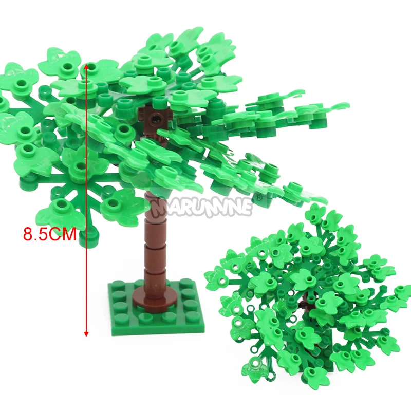 Marumine MOC Bricks Tree Set 76PCS Alley Avenue Road Plant Parts City Streew Garden Jungle Build Blocks Kit modello accessori