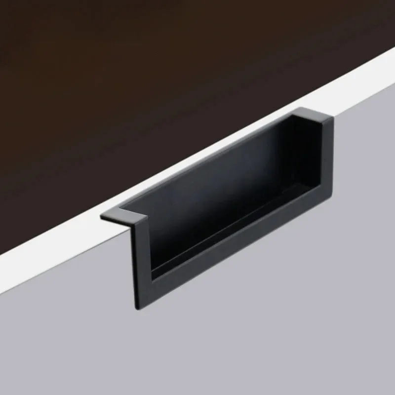 Punho escuro embutido invisível, porta deslizante, gaveta, armário, alça de armário, estilo minimalista moderno, trenching americano