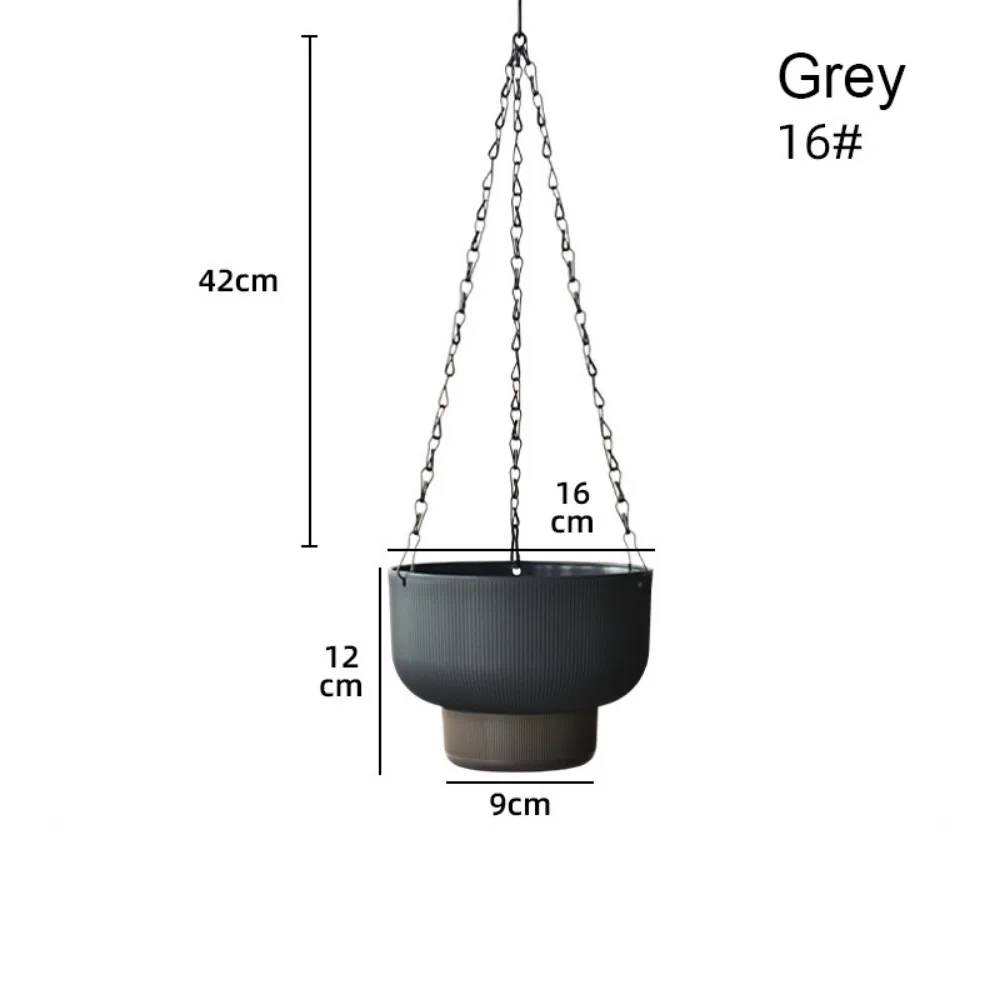 Self Watering Hanging Flower Pots White Green Grey Thickened Plant Flowerpot Detachable Base Large Capacity Planter