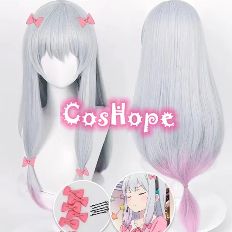 Izumi Sagiri Cosplay Wig 80cm Long Mixed Color Wig Cosplay Anime Wigs Heat Resistant Synthetic Wigs