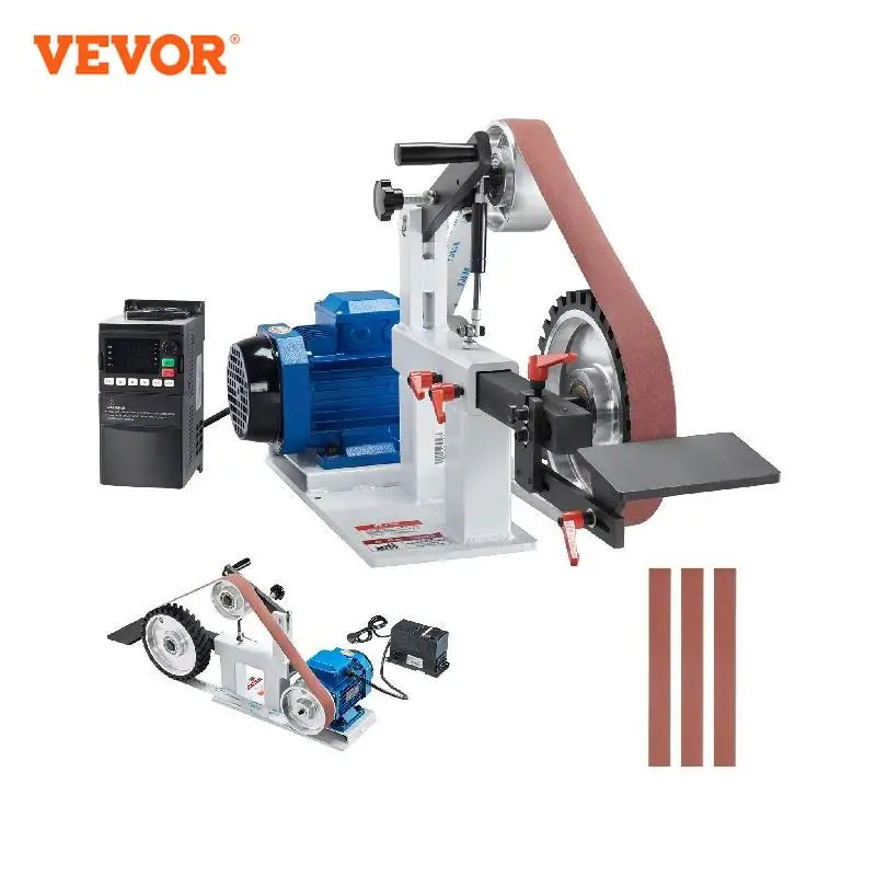 VEVOR Belt Grinder Sander 72 x 2-Inch Variable Speed Polisher 1500W 2HP Polishing Grinding Machine for Metalworking Knife Making