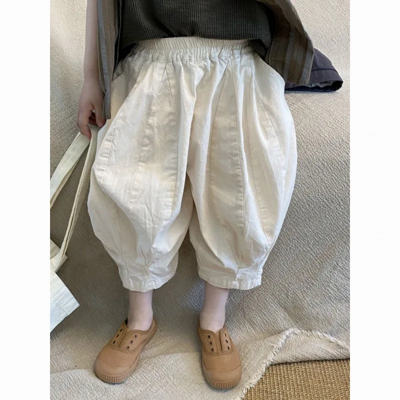 Children's Pants Korean Version of Summer New Girls' Casual Wide-leg Nine-point Pants Baby Foreign Versatile Harlan Pants