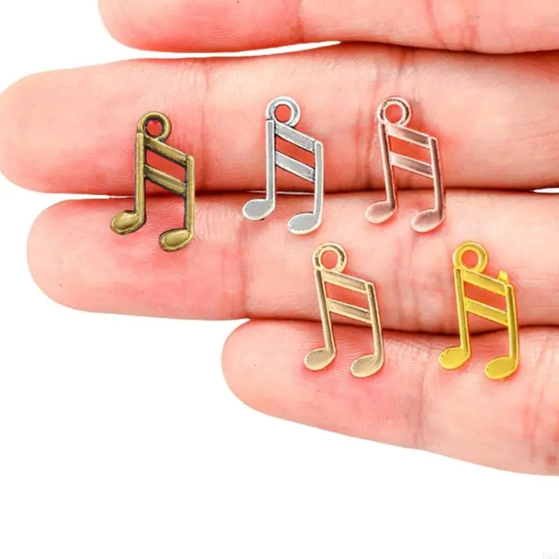 

P9FE 100 Pieces Vintage Musical Note Charm Alloy Pendant for Necklaces and Bracelets Fashionable Jewelry Making Accessories