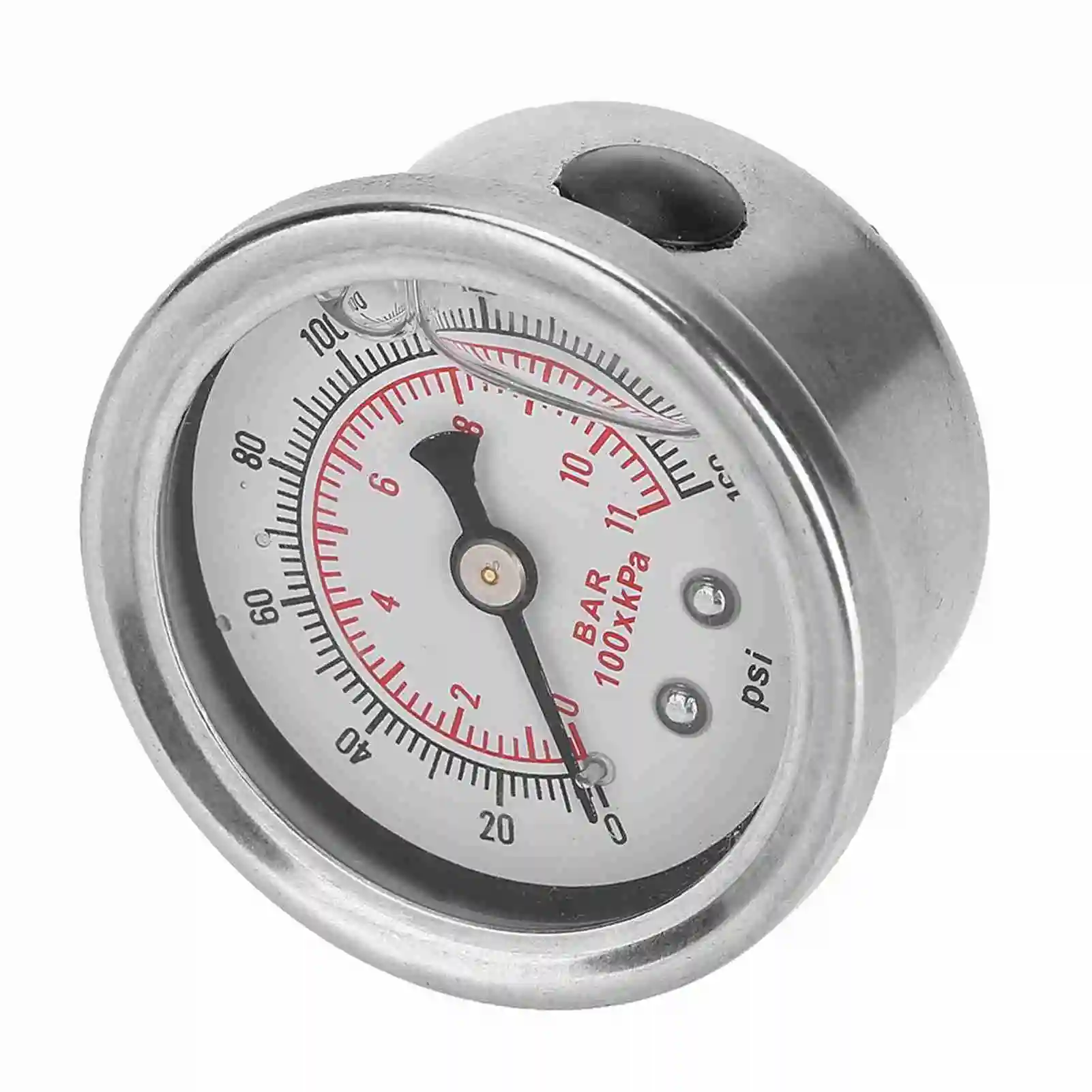 0-160 PSI / Bar Liquid Filled Chrome Fuel & Oil Pressure Gauge for Fuel Pressure Regulator Pressure Liquid Filled Gauge