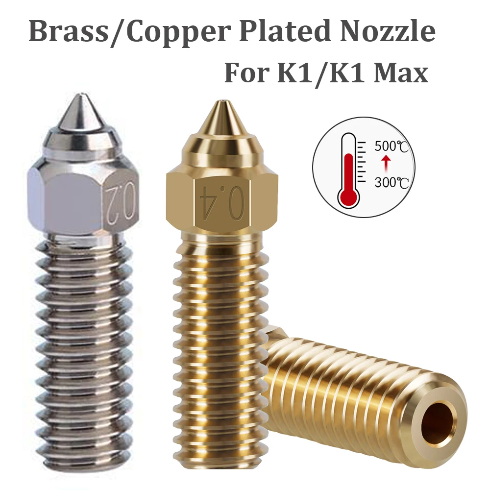 

Copper Plated K1 Nozzle M6 600mm/s High-speed Nozzles For Creality K1/K1 Max CR-M4 Sidewinder X1 X2 Genius Pro 3D Printer Hotend