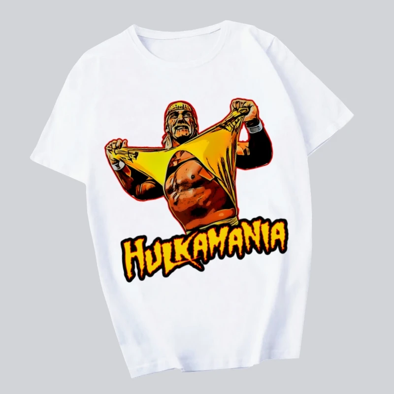 

Hulk Hogan HULKAMANIA Harajuku Man T Shirts Tees Shirt Tops Design Short-Sleeved Aesthetic Anime T Shirt