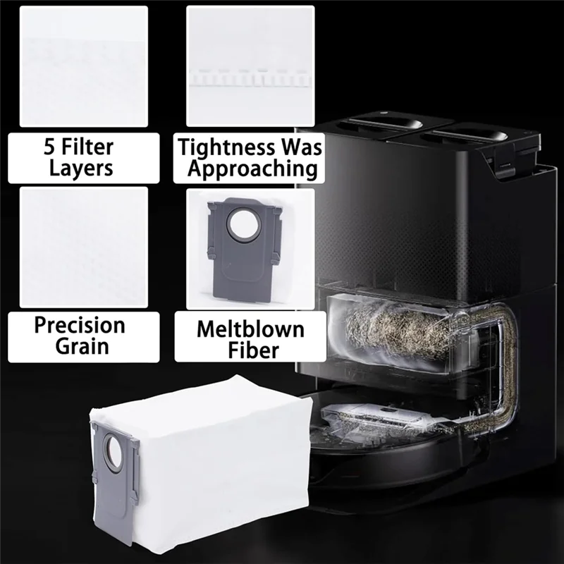 ABKR-Kit Aksesori Forroborock Qrevo Master/Qrevo Slim Robot Penyedot Debu Sikat Sisi Utama Filter HEPA Bantalan Pel Kantong Debu