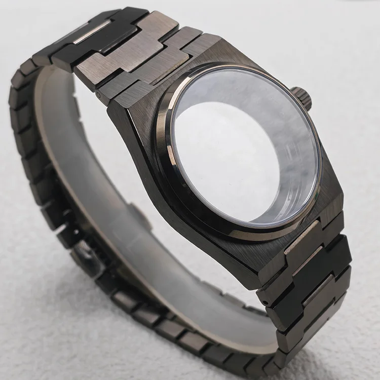 Mod PRX Super Player 40mm Uhrengehäuse mit Armband Gunmetal Grau 316L Edelstahl NH35 Uhrengehäuse Passend für NH34 NH35 NH36 Uhrwerke – Detail 2