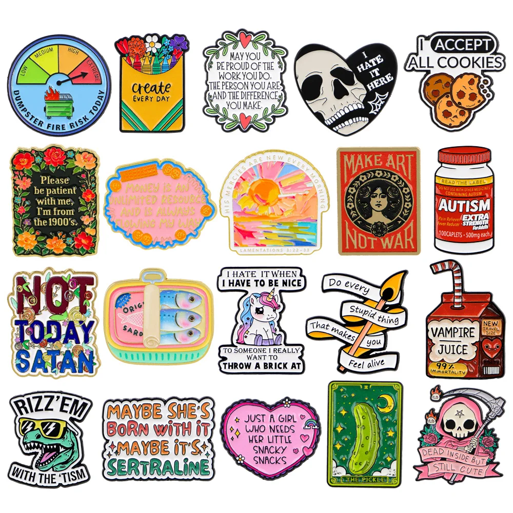 

CREATE EVERY DAY Quotes Soft Enamel Pin Men Lapel Pins for Backpack Jewelry Women Brooch for Clothes Badges Pins Accessories