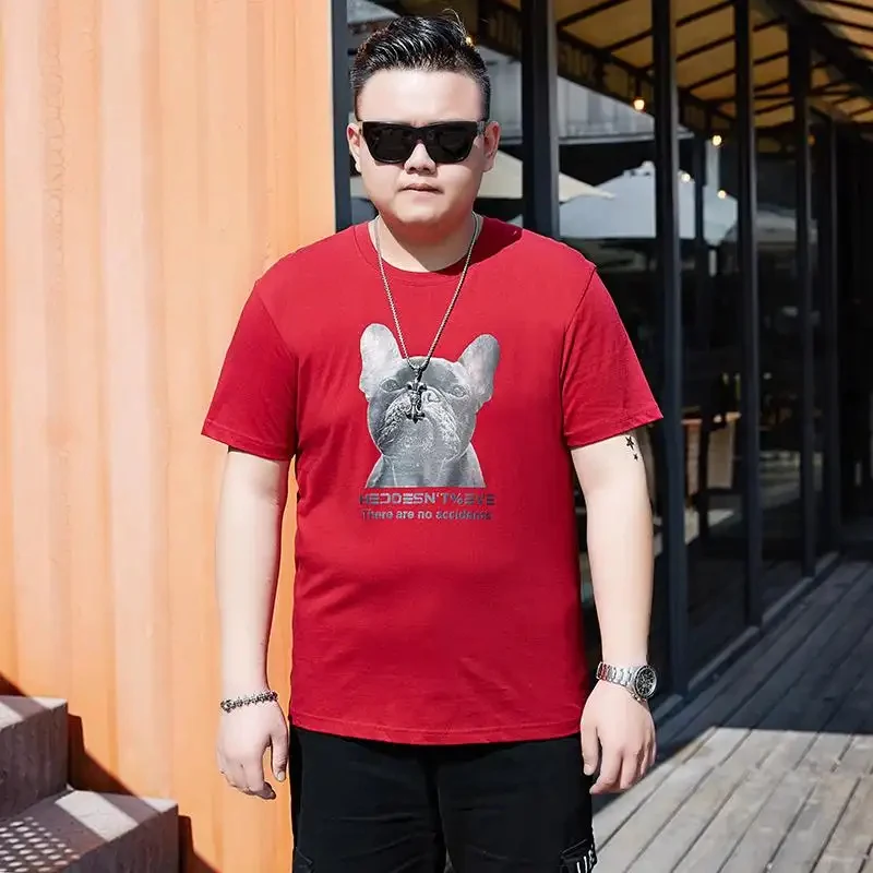 

Мужская футболка больших размеров с принтом французского бульдога, M-12XL, 5 цветов, повседневная футболка с круглым вырезом и короткими рукавами