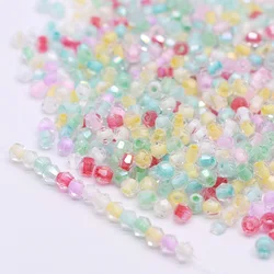 4mm 200 개/가방 Bicone 크리스탈 유리 구슬 느슨한 스페이서 비즈 오스트리아면 처리 된 크리스탈 비즈 보석 만들기 DIY