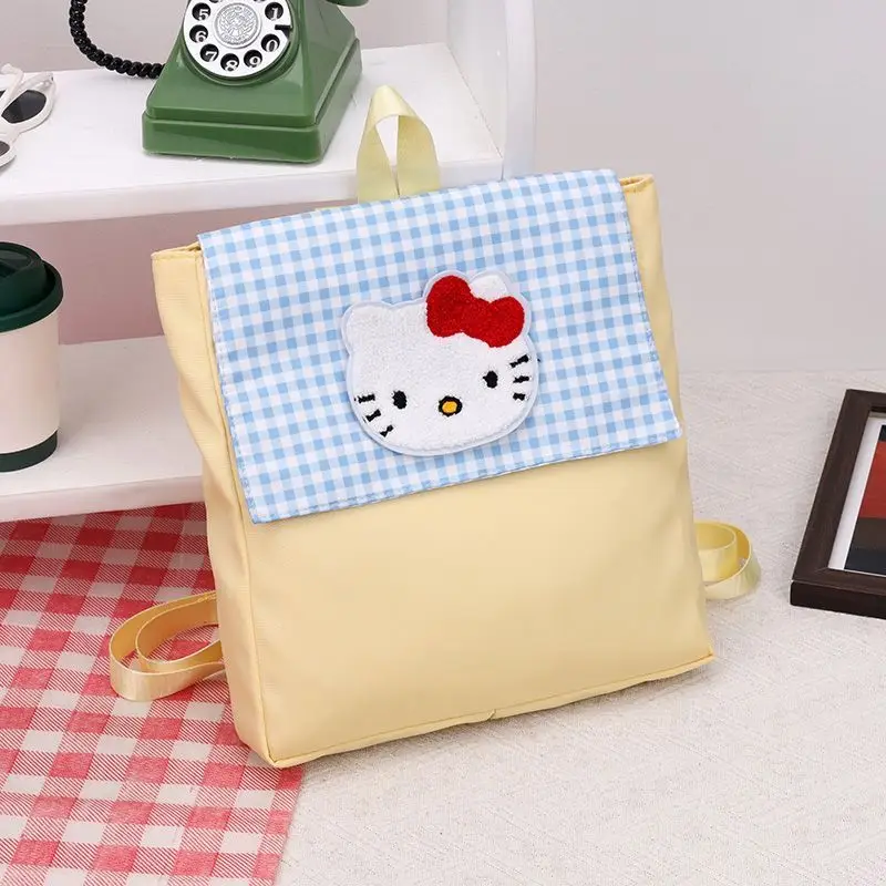 

Новый школьный рюкзак-китти с цветовыми блоками, модная сумка через плечо, милая сумка-мессенджер в стиле кавай, милый рюкзак в клетку