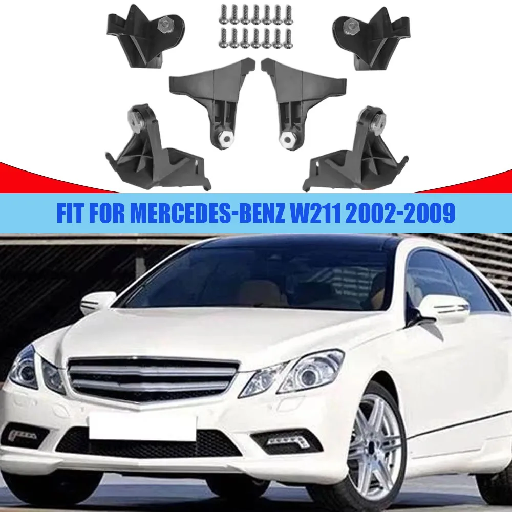 

Для Mercedes-Benz W211 2002-2009 ремонтный комплект кронштейна фар автомобиля A2118201314 A2118201414 черные пластиковые автомобильные аксессуары