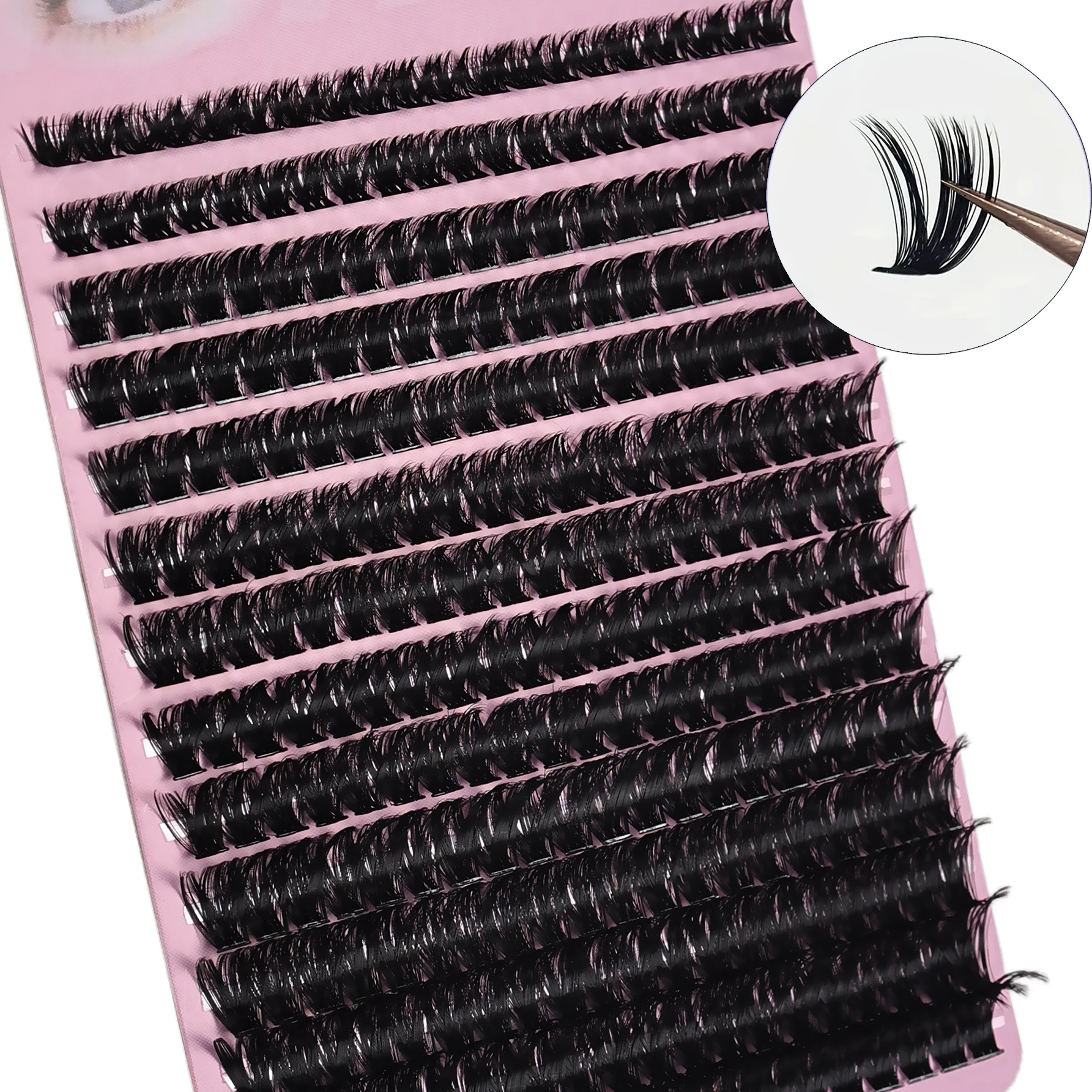 280개 8D 풍성하고 두꺼운 속눈썹 클러스터 D 컬 가벼운 개별 속눈썹 8-16mm 믹스 인조 속눈썹 연장 클러스터 속눈썹