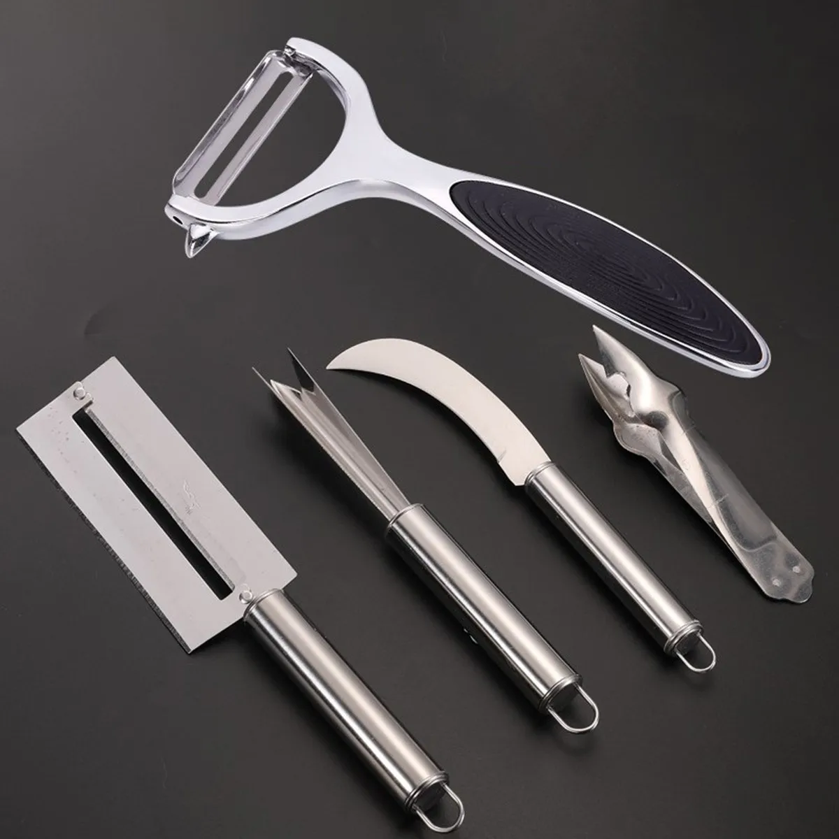 Pelador de aleación de zinc, utensilio de cocina multifuncional, rallador de titanio, pelador de verduras y frutas, cortador en juliana, mango ergonómico, 1 ud.