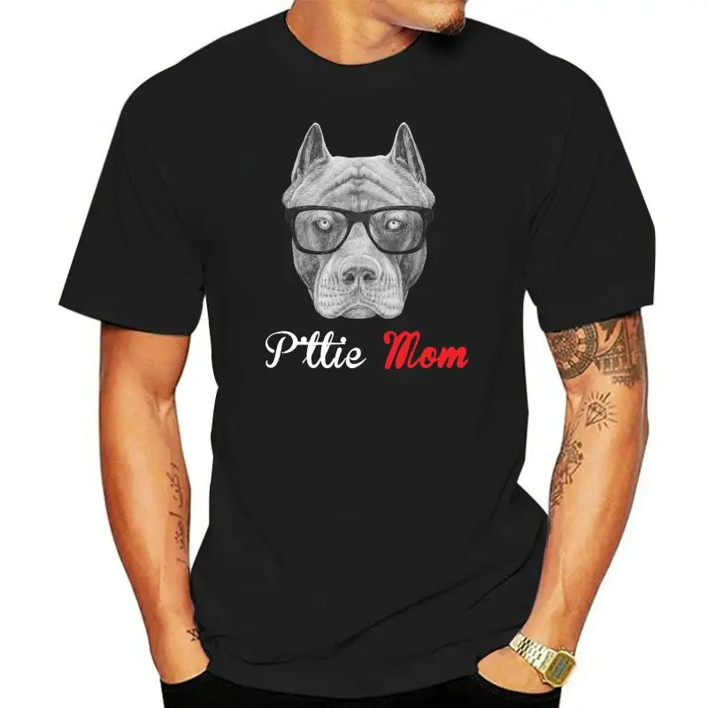 Pittie Mom Shirt For Pitbull Dog Loves Mothers Day Gif Shirt Summer Style New T Shirt Men O Neck Tops Tees Summer Metal T Shirts