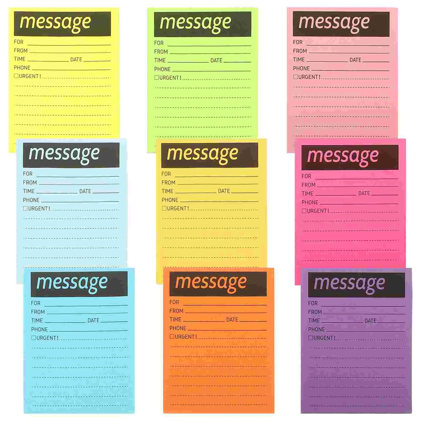 

9 Books Fluorescent Sticky Notes Household Memo Stickers Portable Message Pads Fluorescence Daily Paper