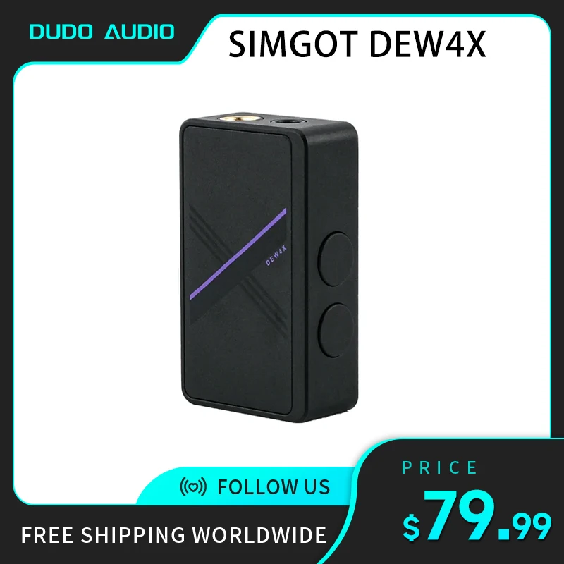 

SIMGOT DEW4X HiFi Dual C43198 DAC Chip Portable DAC/AMP with High Quality OFC Wrapped Shielding Layer Cable