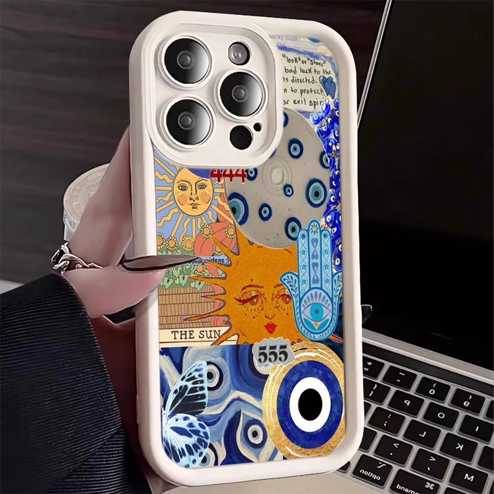 444 Böses Auge Spiritualität Silikonhülle für iPhone 16 13 11 17 Pro Max Hüllen iPhone 12 ProMax 14 15 Plus 8 XS Stoßfeste Hülle – Detail 3