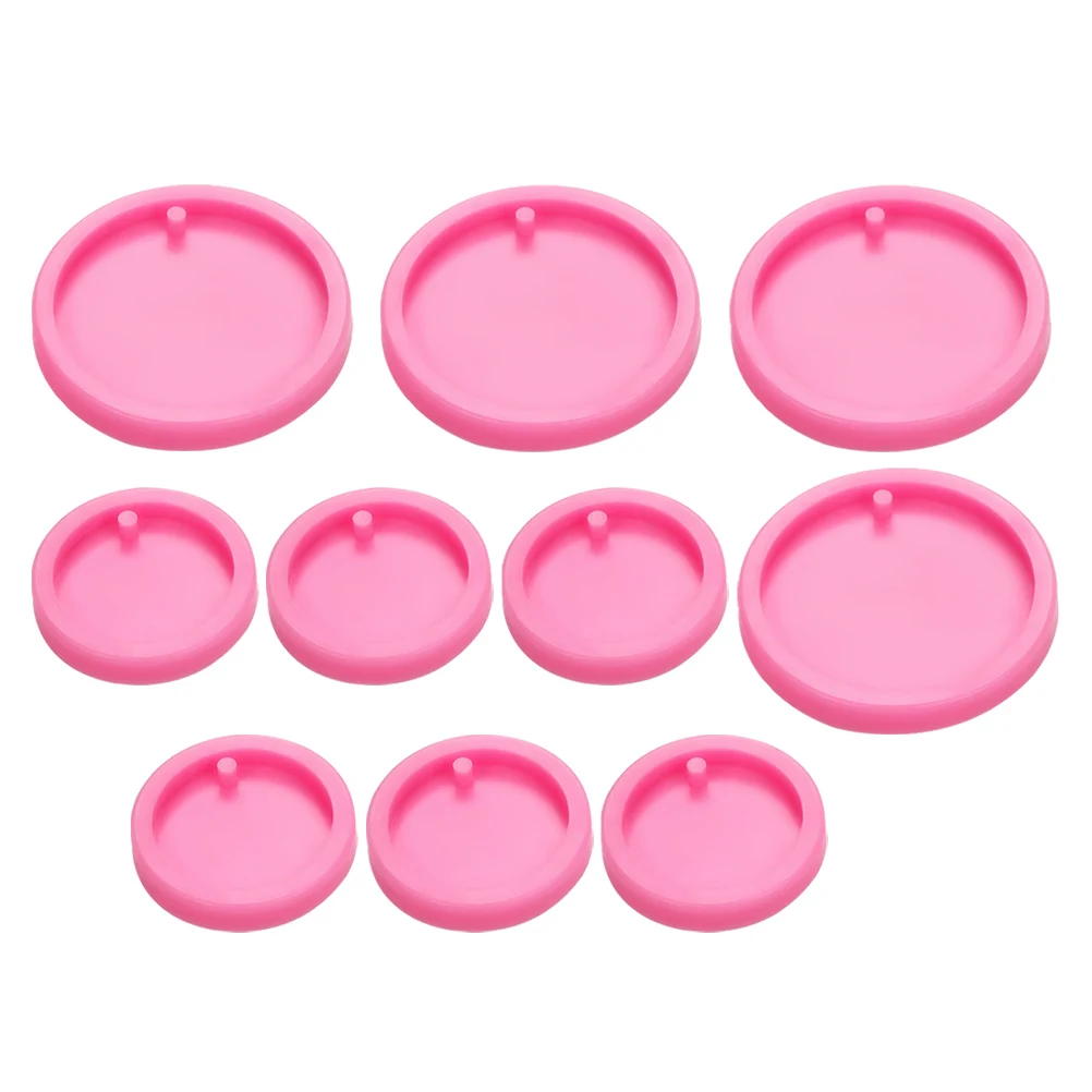 

10Pcs Round Tag Mold Silicone Pendant Keychain Making Necklace DIY Craft Jewelry Accessories Diy Pendant Mold Parts