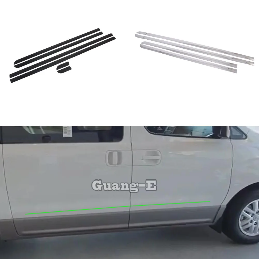 

Car Sticker Detector ABS Plastic Side Door Body Bumper Trim Strips Molding 6PCs For Hyundai Starex H-1 H1 2018 2019 2020 2021