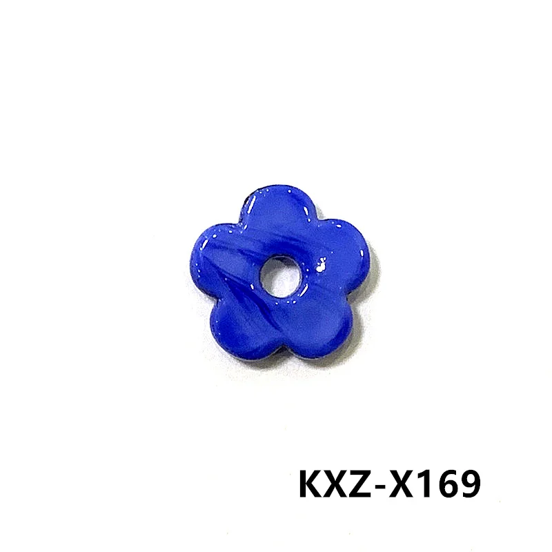 2pcs 16mm Cute Mini Hollow Flower Charm Glass Beads Pendant Ornaments DIY Craft Supplies Perfect Gift for Friends Festival Party