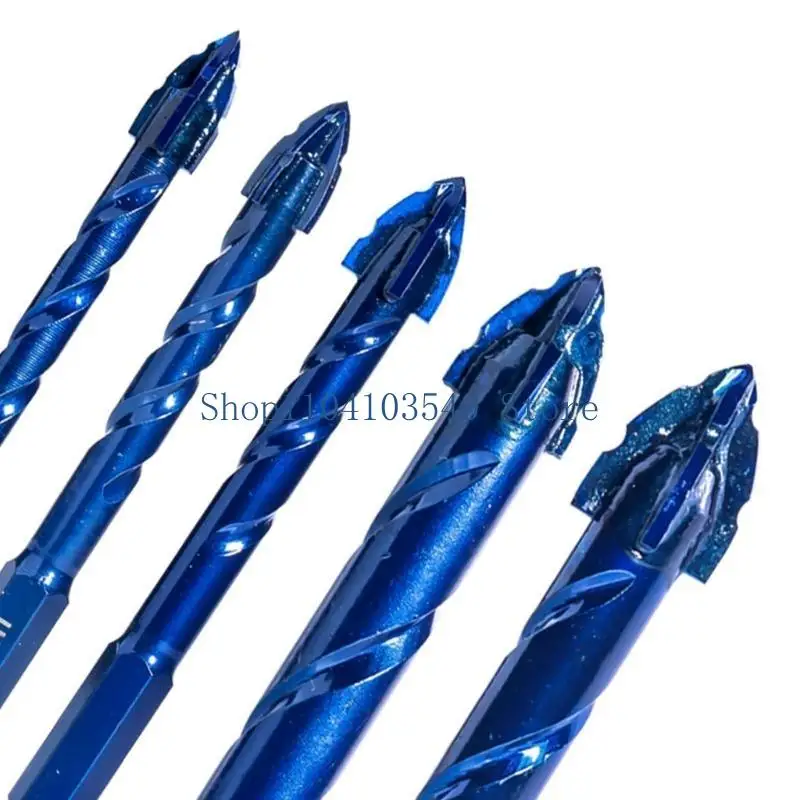 02DC 도기 타일 황금 삼각형 드릴 비트 6/8/10/12/14mm 길이 텅스텐 카바이드