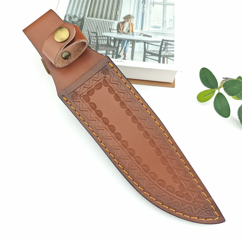 Straight Knife Leather Sheath, Organizer Pocket Knife Holster, Outdoor Knife Portable Collapsible Sheath (knife not included)