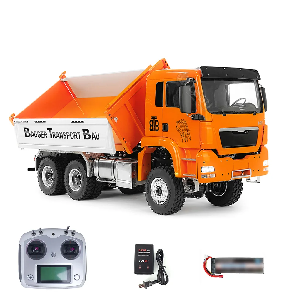 1/14 LESU TGS 6x6 RTR RC Hydraulic Dump Truck Metal Radio Control Dumper Car DIY Finished Tipper Light Sound Model Toys for Boys