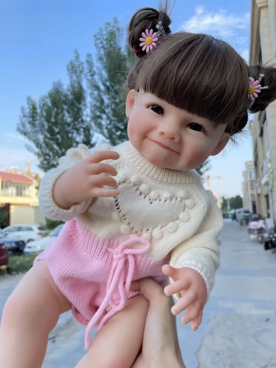 NPK 55CM Full Body Soft Silicone Reborn Toddler girl with Doll Raya Lifelike Soft Touch High Quality Doll Gifts for Child